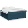 Image de Sommier    Lattes De Lit Et Matelas Bleu Fonc © 200x200cm Velours Vidaxl