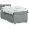 Image de Sommier À Lattes De Lit Avec Matelas Gris Clair 80x200 Cm Tissu Vidaxl