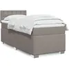 Image de Sommier À Lattes De Lit Avec Matelas Taupe 80x200 Cm Tissu Vidaxl