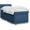 Image de Sommier À Lattes De Lit Avec Matelas Bleu 80x200 Cm Tissu Vidaxl