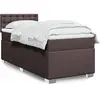 Image de Sommier À Lattes De Lit Avec Matelas Marron Foncé 90x190 Cm Vidaxl