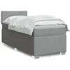 Image de Sommier À Lattes De Lit Avec Matelas Gris Clair 90x200 Cm Tissu Vidaxl