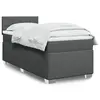 Image de Sommier À Lattes De Lit Avec Matelas Gris Foncé 90x200 Cm Tissu Vidaxl