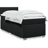 Image de Sommier À Lattes De Lit Avec Matelas Noir 100x200 Cm Tissu Vidaxl