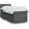 Image de Sommier À Lattes De Lit Avec Matelas Gris Foncé 100x200cm Tissu Vidaxl