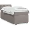 Image de Sommier À Lattes De Lit Avec Matelas Taupe 100x200 Cm Tissu Vidaxl