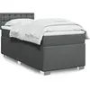 Image de Sommier À Lattes De Lit Avec Matelas Gris Foncé 100x200cm Tissu Vidaxl