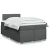 Image de Sommier À Lattes De Lit Avec Matelas Gris Foncé 120x190cm Tissu Vidaxl