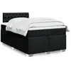 Image de Sommier À Lattes De Lit Avec Matelas Noir 120x190 Cm Tissu Vidaxl