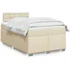 Image de Sommier À Lattes De Lit Avec Matelas Crème 120x200 Cm Tissu Vidaxl