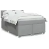 Image de Sommier À Lattes De Lit Avec Matelas Gris Clair 140x190cm Tissu Vidaxl