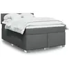Image de Sommier À Lattes De Lit Avec Matelas Gris Foncé 140x190cm Tissu Vidaxl
