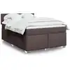 Image de Sommier À Lattes De Lit Avec Matelas Marron Foncé 140x190 Cm Vidaxl