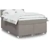 Image de Sommier À Lattes De Lit Avec Matelas Taupe 140x190 Cm Tissu Vidaxl