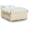 Image de Sommier À Lattes De Lit Avec Matelas Crème 140x190 Cm Tissu Vidaxl