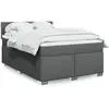 Image de Sommier À Lattes De Lit Avec Matelas Gris Foncé 140x190cm Tissu Vidaxl