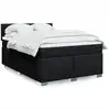Image de Sommier À Lattes De Lit Avec Matelas Noir 140x190 Cm Tissu Vidaxl