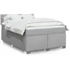 Image de Sommier À Lattes De Lit Avec Matelas Gris Clair 140x190cm Tissu Vidaxl