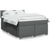 Image de Sommier À Lattes De Lit Avec Matelas Gris Foncé 140x190cm Tissu Vidaxl