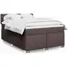 Image de Sommier À Lattes De Lit Avec Matelas Marron Foncé 140x190 Cm Vidaxl