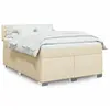 Image de Sommier À Lattes De Lit Avec Matelas Crème 140x190 Cm Tissu Vidaxl