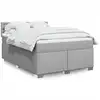 Image de Sommier À Lattes De Lit Avec Matelas Gris Clair 140x190cm Tissu Vidaxl
