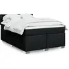 Image de Sommier À Lattes De Lit Avec Matelas Noir 140x190 Cm Tissu Vidaxl