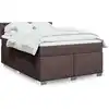 Image de Sommier À Lattes De Lit Avec Matelas Marron Foncé 140x190 Cm Vidaxl