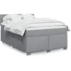 Image de Sommier À Lattes De Lit Avec Matelas Gris Clair 140x200cm Tissu Vidaxl