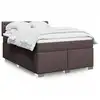 Image de Sommier À Lattes De Lit Avec Matelas Marron Foncé 140x200 Cm Vidaxl