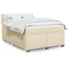 Image de Sommier À Lattes De Lit Avec Matelas Crème 140x200 Cm Tissu Vidaxl