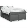 Image de Sommier À Lattes De Lit Avec Matelas Gris Foncé 160x200cm Tissu Vidaxl