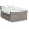 Image de Sommier À Lattes De Lit Avec Matelas Taupe 160x200 Cm Tissu Vidaxl