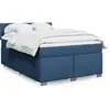Image de Sommier À Lattes De Lit Avec Matelas Bleu 160x200 Cm Tissu Vidaxl