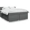 Image de Sommier À Lattes De Lit Avec Matelas Gris Foncé 180x200cm Tissu Vidaxl