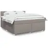 Image de Sommier À Lattes De Lit Avec Matelas Taupe 180x200 Cm Tissu Vidaxl