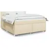 Image de Sommier À Lattes De Lit Avec Matelas Crème 180x200 Cm Tissu Vidaxl