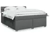 Image de Sommier À Lattes De Lit Avec Matelas Gris Foncé 180x200cm Tissu Vidaxl