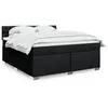 Image de Sommier À Lattes De Lit Avec Matelas Noir 180x200 Cm Tissu Vidaxl