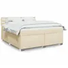 Image de Sommier À Lattes De Lit Avec Matelas Crème 180x200 Cm Tissu Vidaxl