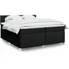 Image de Sommier À Lattes De Lit Avec Matelas Noir 200x200 Cm Tissu Vidaxl