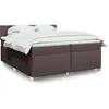 Image de Sommier À Lattes De Lit Avec Matelas Marron Foncé 200x200 Cm Vidaxl