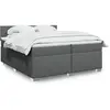 Image de Sommier À Lattes De Lit Avec Matelas Gris Foncé 200x200cm Tissu Vidaxl