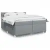 Image de Sommier À Lattes De Lit Avec Matelas Gris Clair 200x200cm Tissu Vidaxl