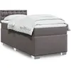 Image de Sommier À Lattes De Lit Avec Matelas Gris 80x200 Cm Similicuir Vidaxl
