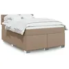 Image de vidaXL Sommier à lattes de lit avec matelas Cappuccino 160x200 cm lit lit à plate-forme lit à panneaux meuble de chambre 3286131