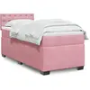 Image de Sommier À Lattes De Lit Et Matelas Rose 80x200 Cm Velours Vidaxl