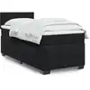 Image de Sommier À Lattes De Lit Avec Matelas Noir 90x190 Cm Velours Vidaxl