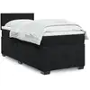 Image de Sommier À Lattes De Lit Avec Matelas Noir 90x200 Cm Velours Vidaxl