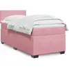 Image de Sommier À Lattes De Lit Avec Matelas Rose 90x200 Cm Velours Vidaxl